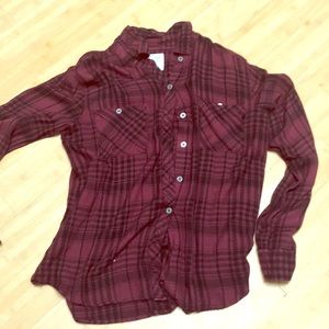 Maroon and black flannel